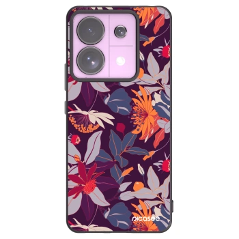 Picasee Xiaomi Redmi Note 13 Pro 5G Hülle - Schwarzes Silikon - Purple Leaf