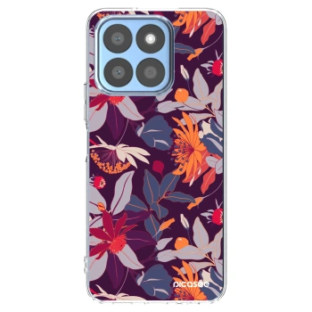 Picasee Honor X8b Hülle - Transparentes Silikon - Purple Leaf