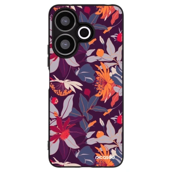 Picasee Xiaomi Redmi 13 4G Hülle - Schwarzes Silikon - Purple Leaf
