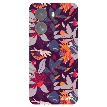 Picasee Xiaomi Poco X7 Hülle - Schwarzes Silikon - Purple Leaf