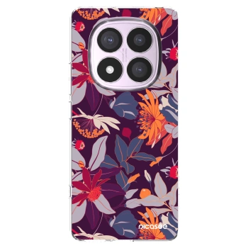 Picasee Xiaomi Redmi Note 14 Pro 4G Hülle - Transparentes Silikon - Purple Leaf