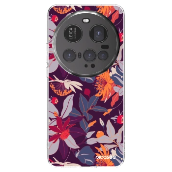 Picasee Xiaomi 15 Ultra Hülle - Transparentes Silikon - Purple Leaf