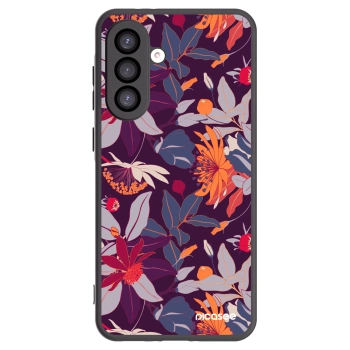 Picasee Samsung Galaxy A26 5G A266B Hülle - Schwarzes Silikon - Purple Leaf
