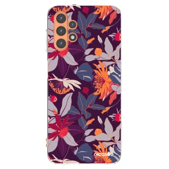 Picasee Samsung Galaxy A13 5G Hülle - Transparentes Silikon - Purple Leaf