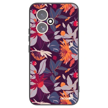 Picasee Honor 400 5G Hülle - Schwarzes Silikon - Purple Leaf