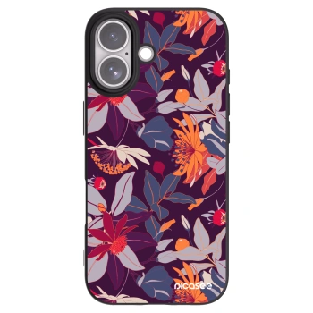 Picasee Apple iPhone 17 Hülle - Schwarzes Silikon - Purple Leaf