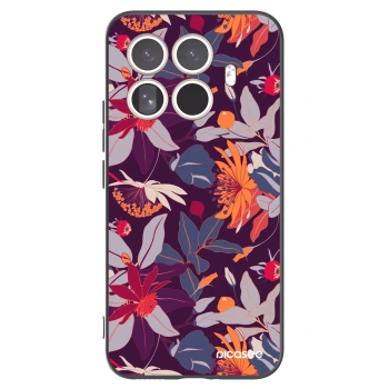 Picasee Xiaomi 15T Pro Hülle - Schwarzes Silikon - Purple Leaf