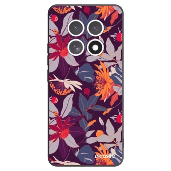 Picasee Xiaomi Redmi Note 15 Hülle - Schwarzes Silikon - Purple Leaf