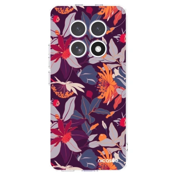 Picasee Xiaomi Redmi Note 15 Hülle - Transparentes Silikon - Purple Leaf