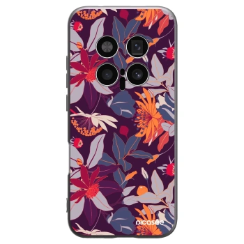 Picasee Honor Magic8 Pro 5G Hülle - Schwarzes Silikon - Purple Leaf