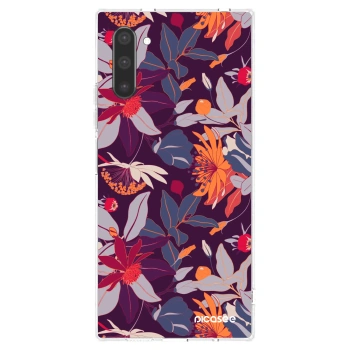 Picasee Samsung Galaxy Note 10 N970F Hülle - Transparentes Silikon - Purple Leaf