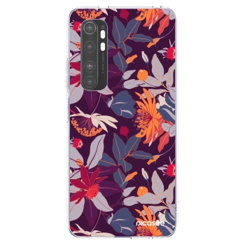 Picasee Xiaomi Mi Note 10 Lite Hülle - Transparentes Silikon - Purple Leaf
