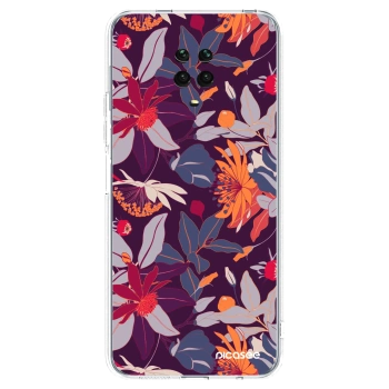 Picasee Xiaomi Redmi Note 9S Hülle - Transparentes Silikon - Purple Leaf