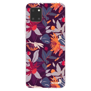 Picasee Samsung Galaxy Note 10 Lite N770F Hülle - Transparentes Silikon - Purple Leaf