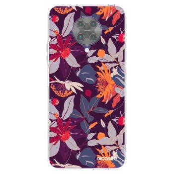 Picasee Xiaomi Poco F2 Pro Hülle - Transparentes Silikon - Purple Leaf