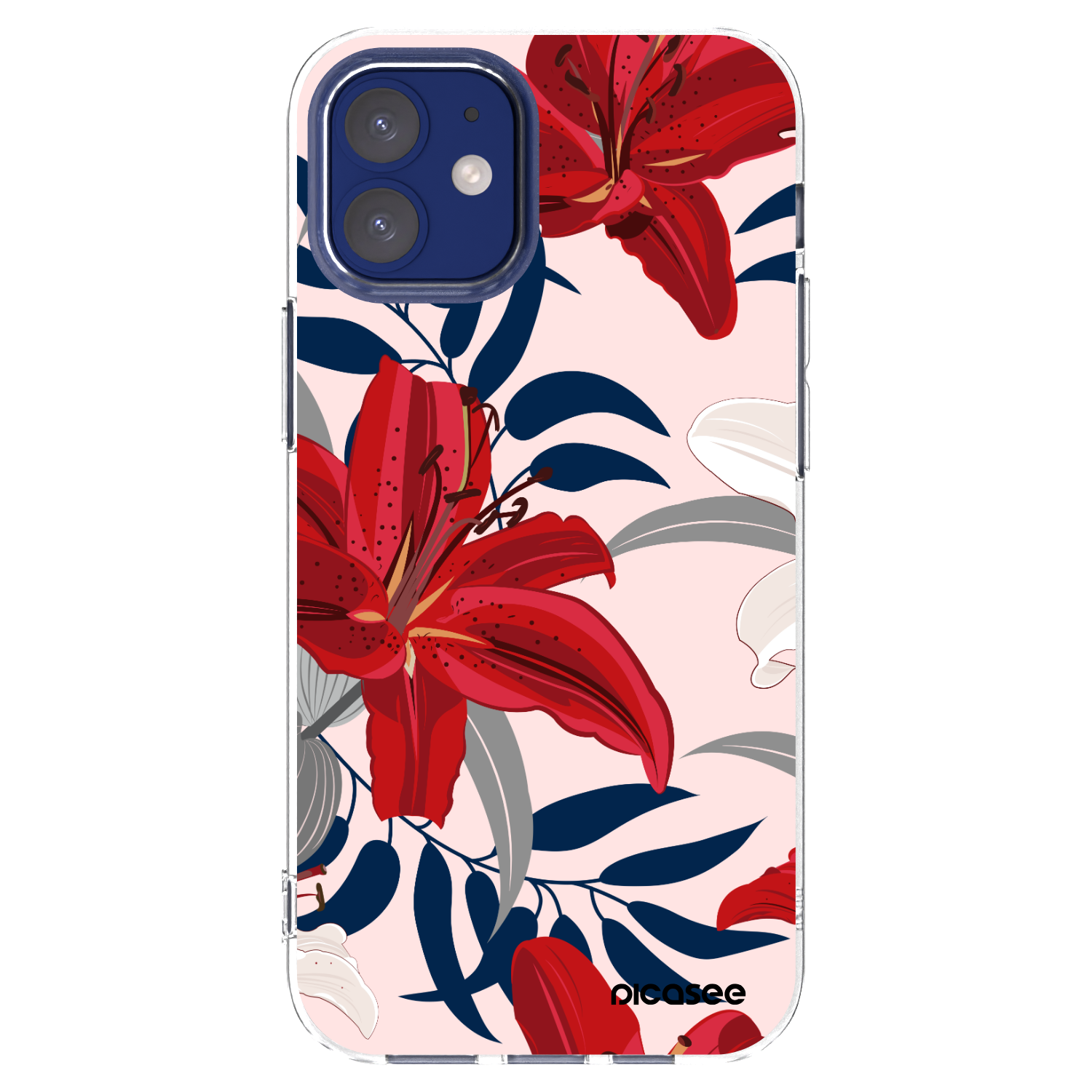 Picasee Apple iPhone 12 mini Hülle - Transparentes Silikon - Red Lily