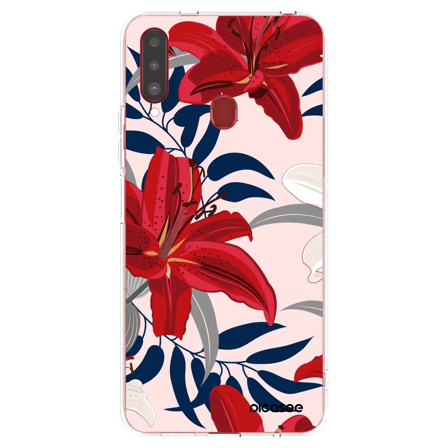 Picasee Samsung Galaxy A20s Hülle - Transparentes Silikon - Red Lily