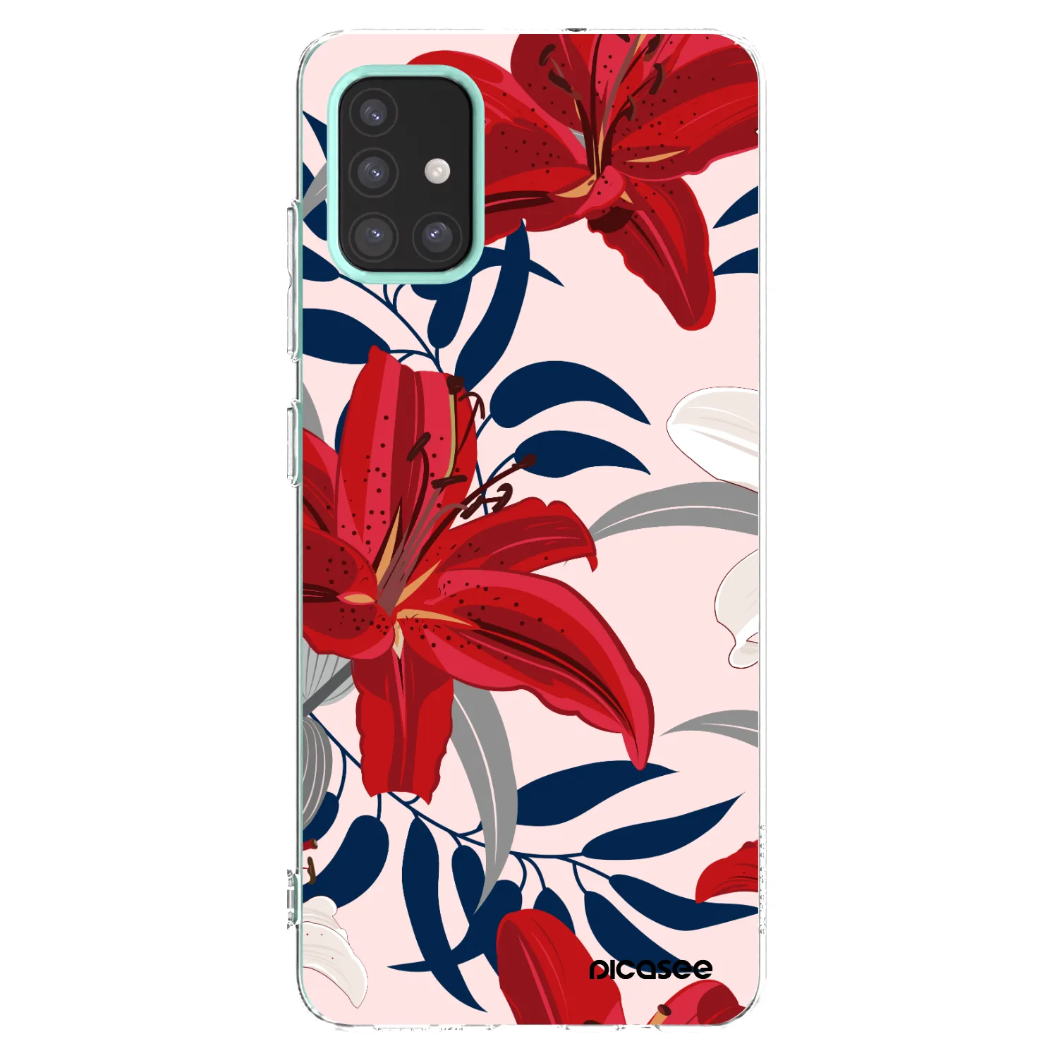 Picasee Samsung Galaxy M31s Hülle - Transparentes Silikon - Red Lily