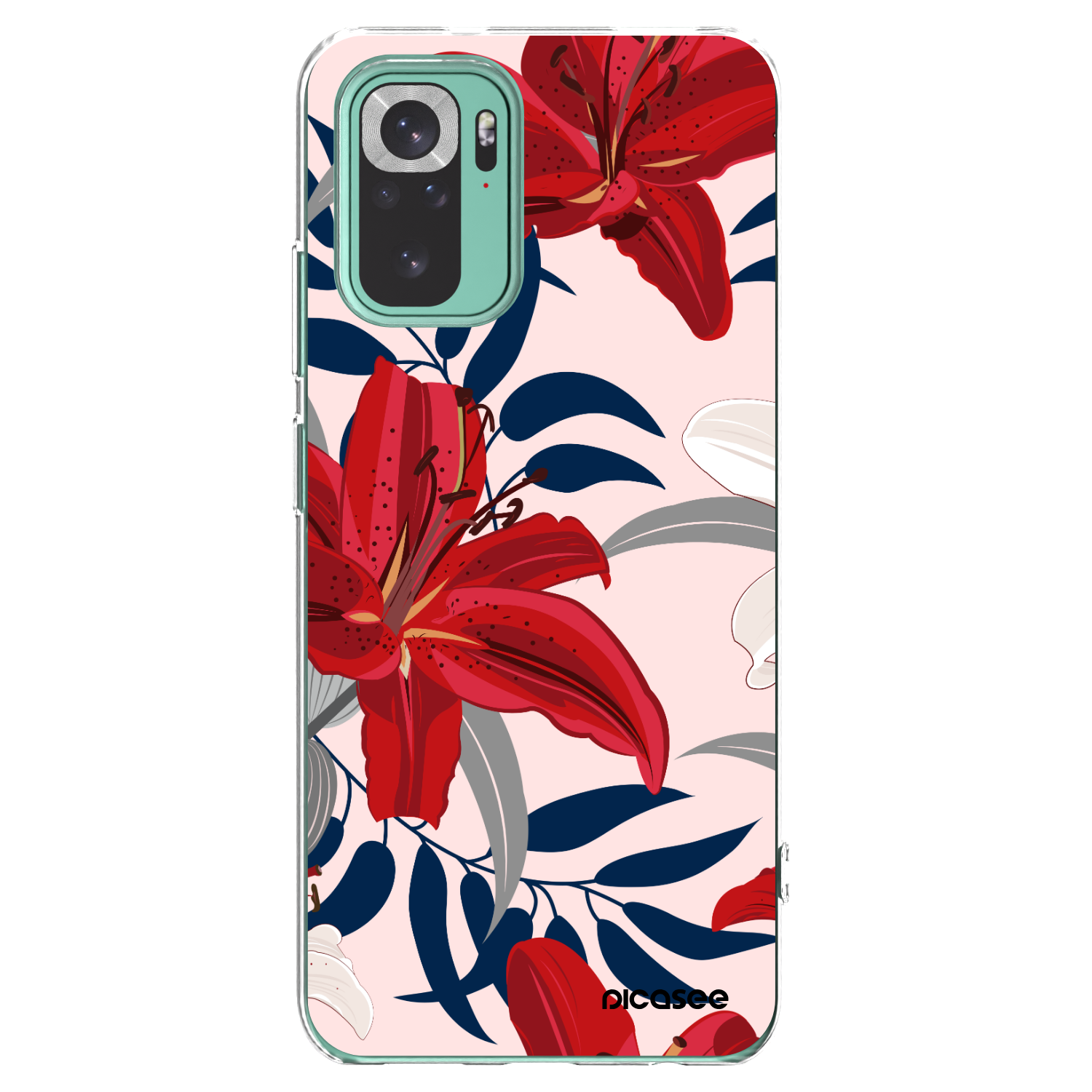 Picasee Xiaomi Redmi Note 10 Pro Hülle - Transparentes Silikon - Red Lily