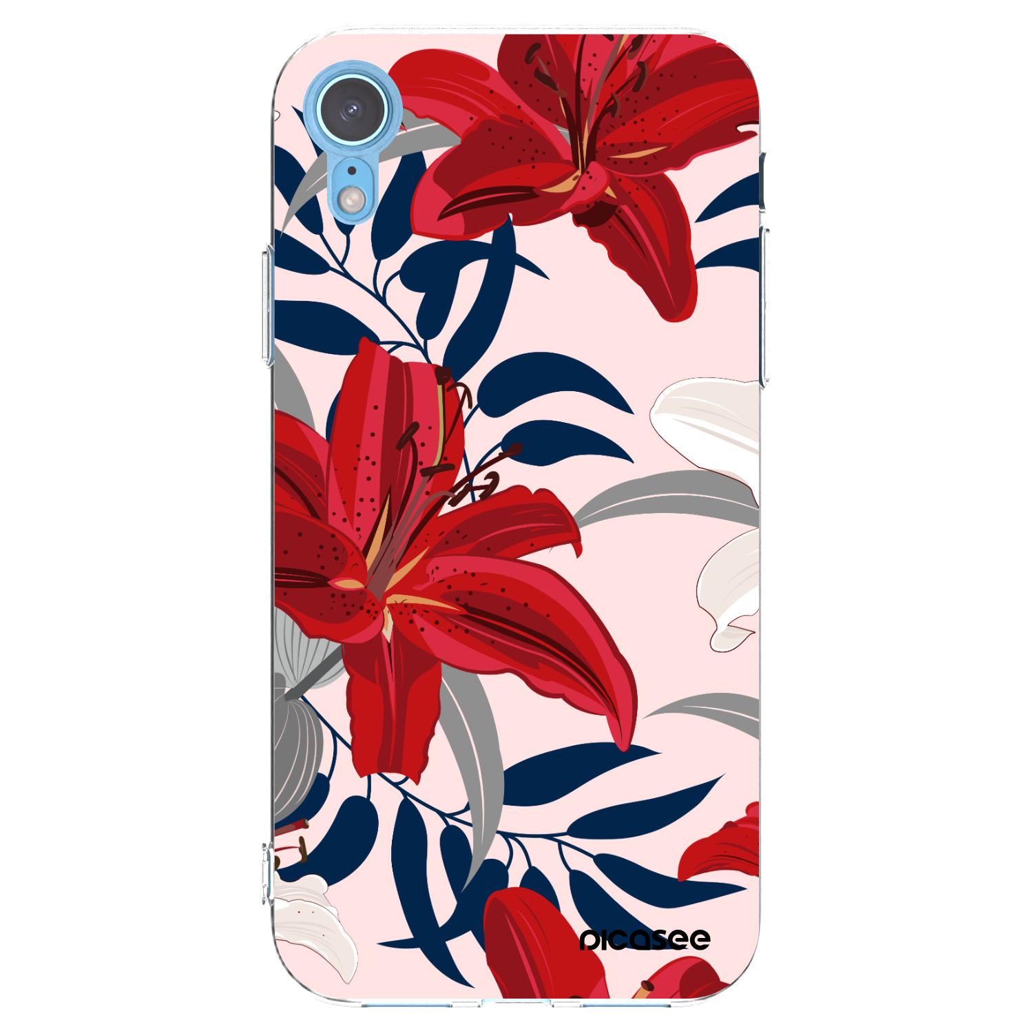 Picasee Apple iPhone XR Hülle - Transparentes Silikon - Red Lily