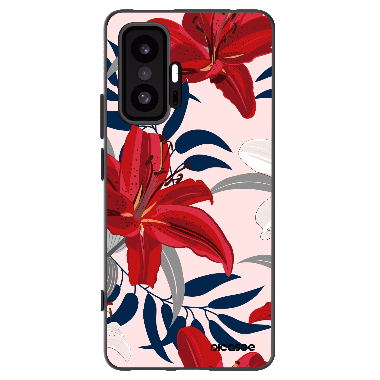 Picasee Xiaomi 11T Hülle - Schwarzes Silikon - Red Lily
