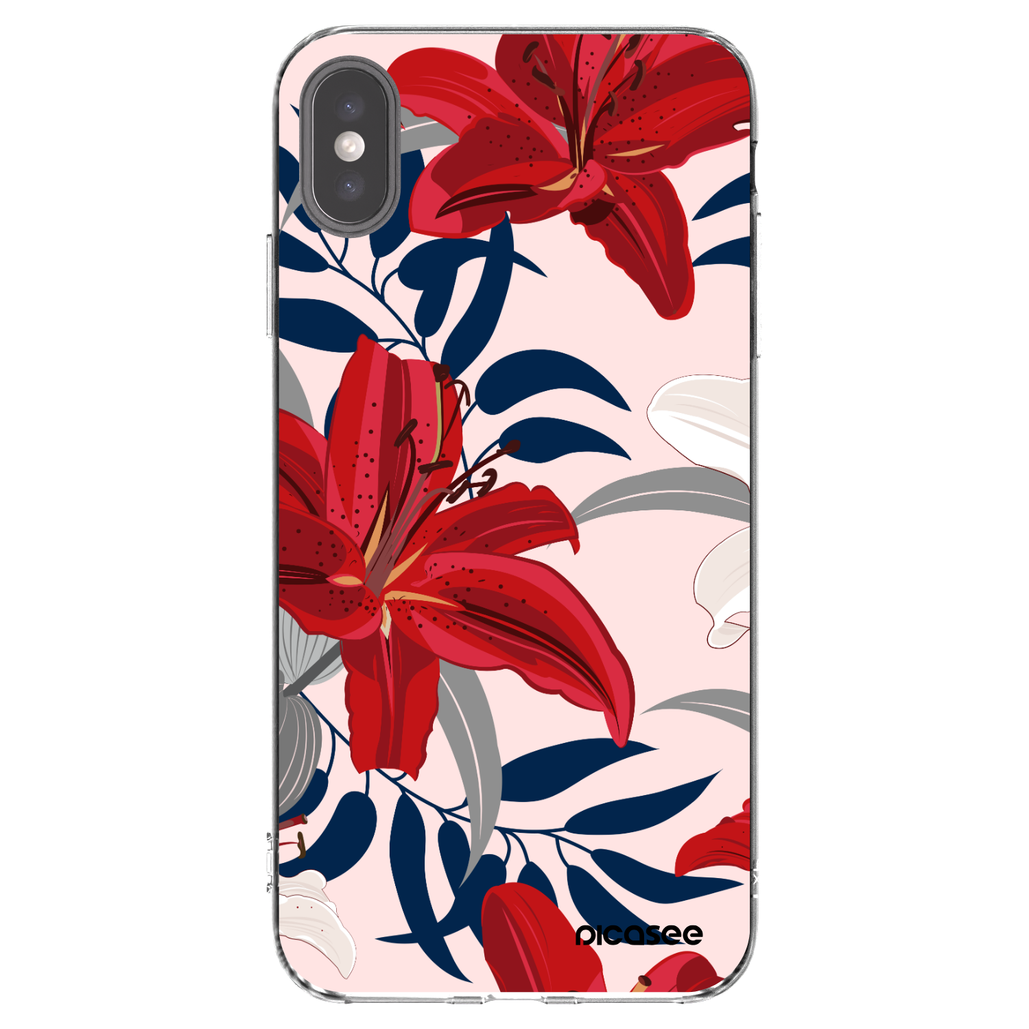 Picasee Apple iPhone XS Max Hülle - Transparentes Silikon - Red Lily