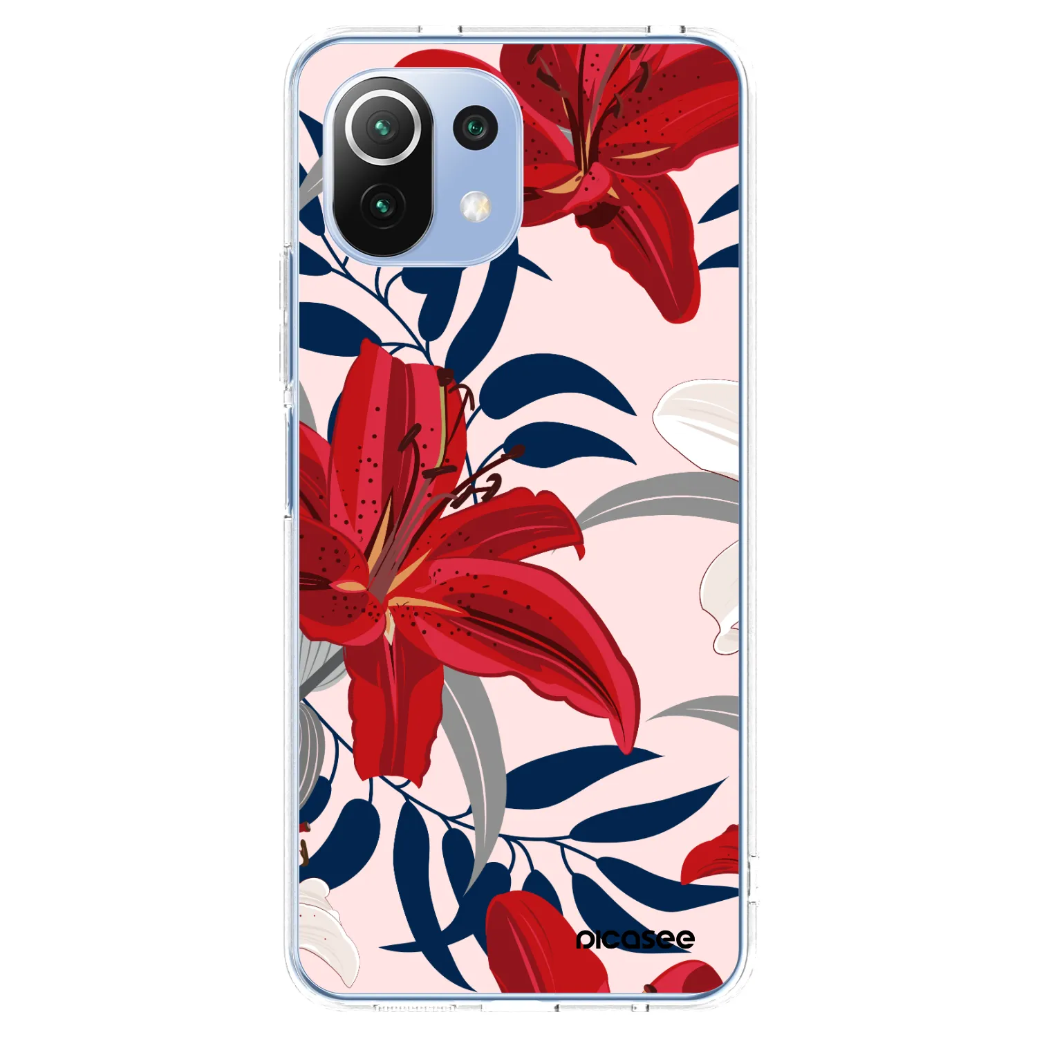 Picasee Xiaomi 11 Lite 5G NE Hülle - Transparentes Silikon - Red Lily