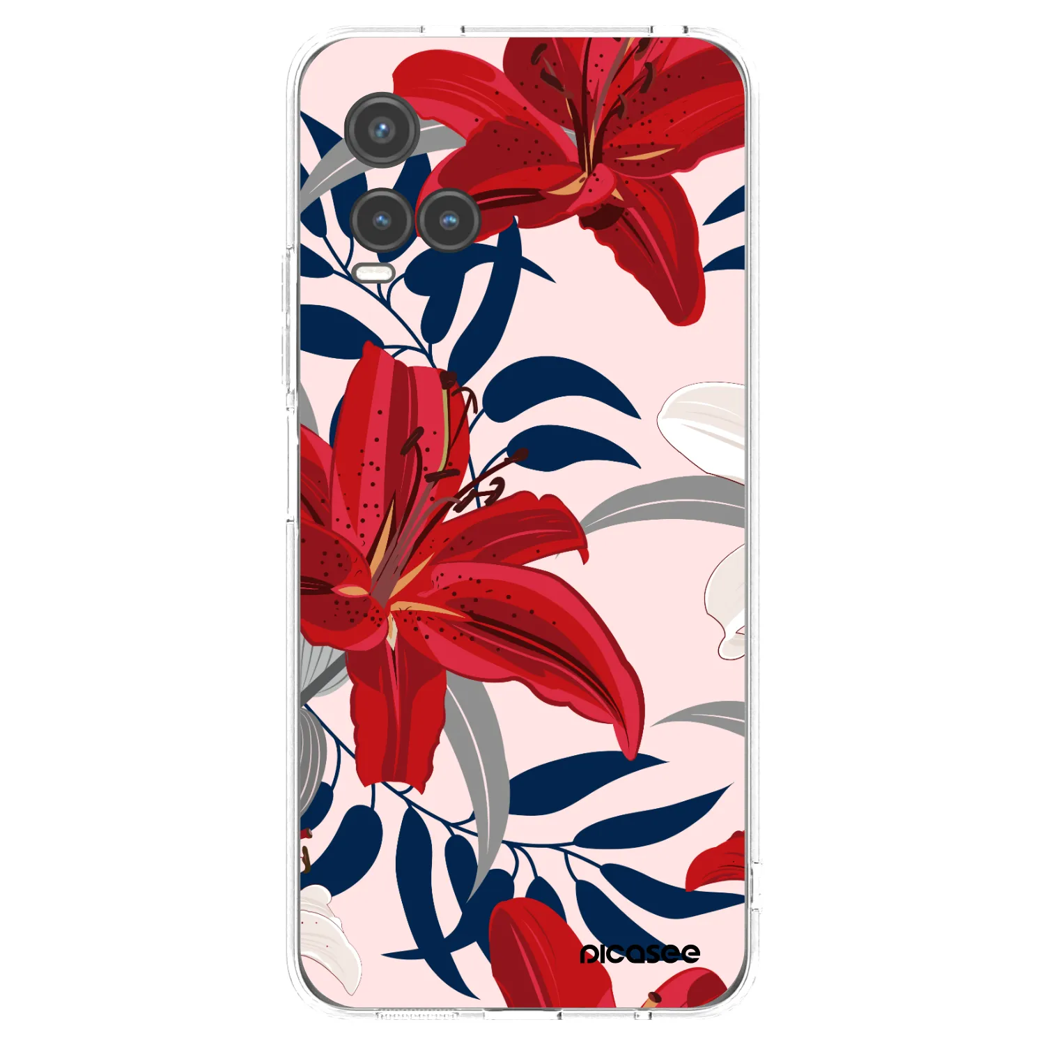 Picasee Vivo Y33s Hülle - Transparentes Silikon - Red Lily