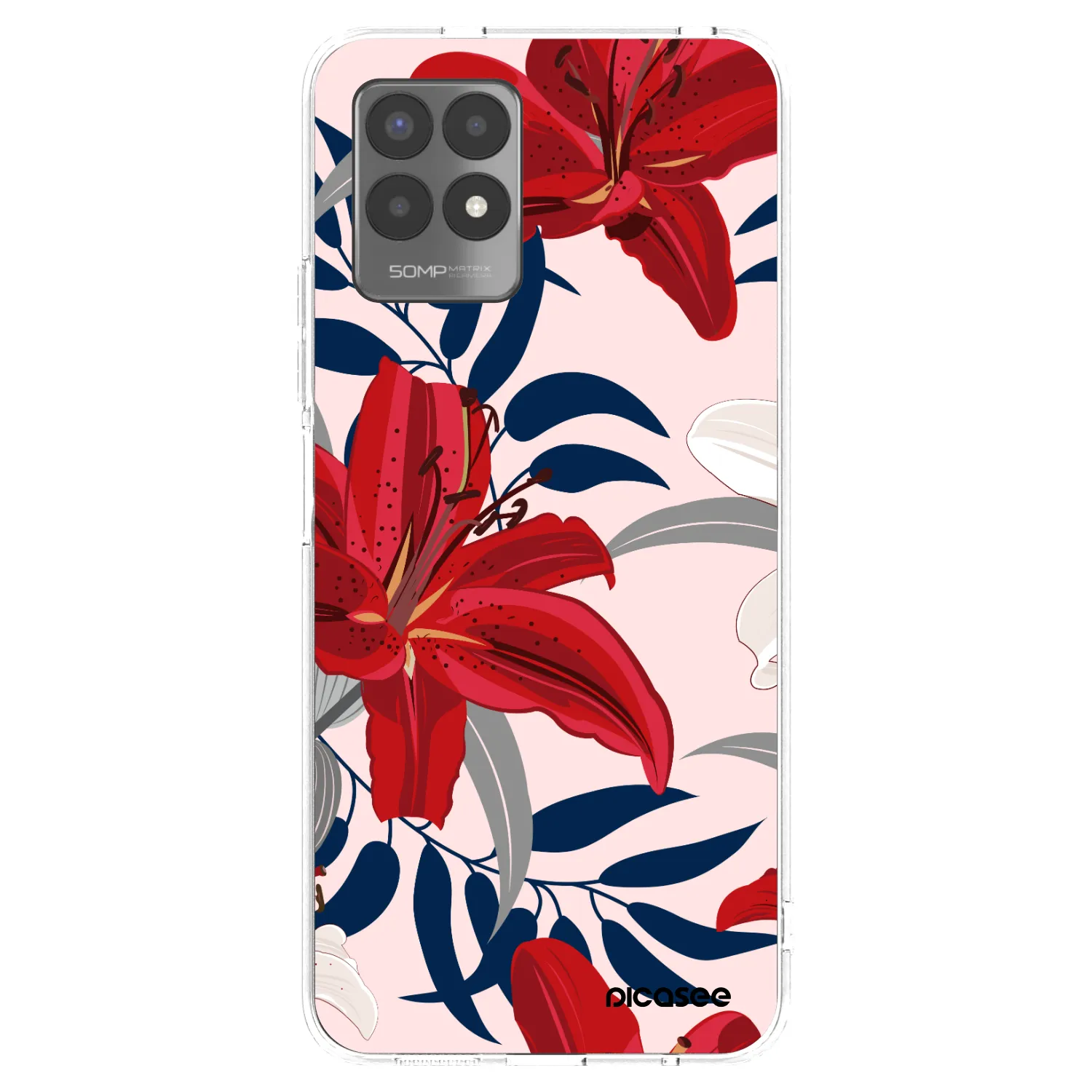 Picasee Realme 8i Hülle - Transparentes Silikon - Red Lily