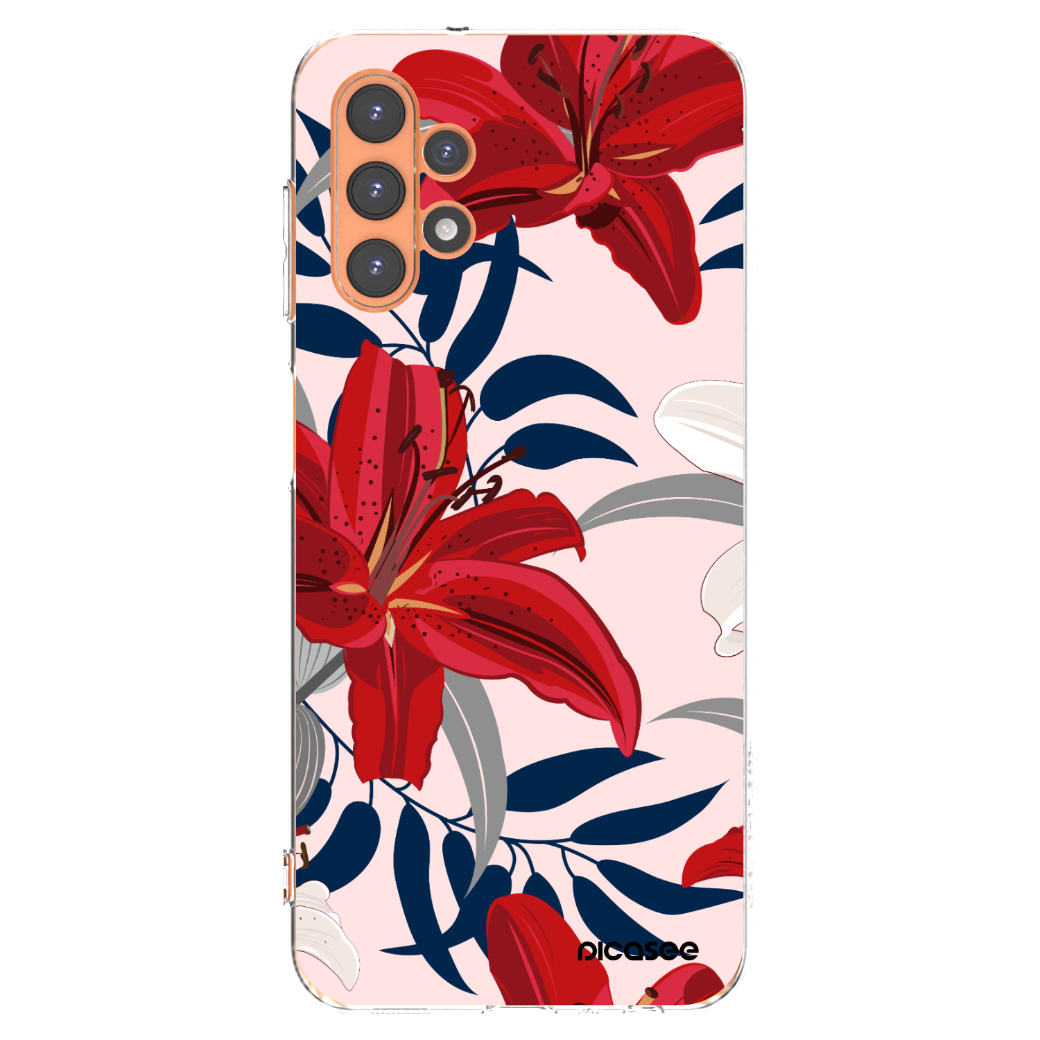 Picasee Samsung Galaxy A13 4G A135 Hülle - Transparentes Silikon - Red Lily