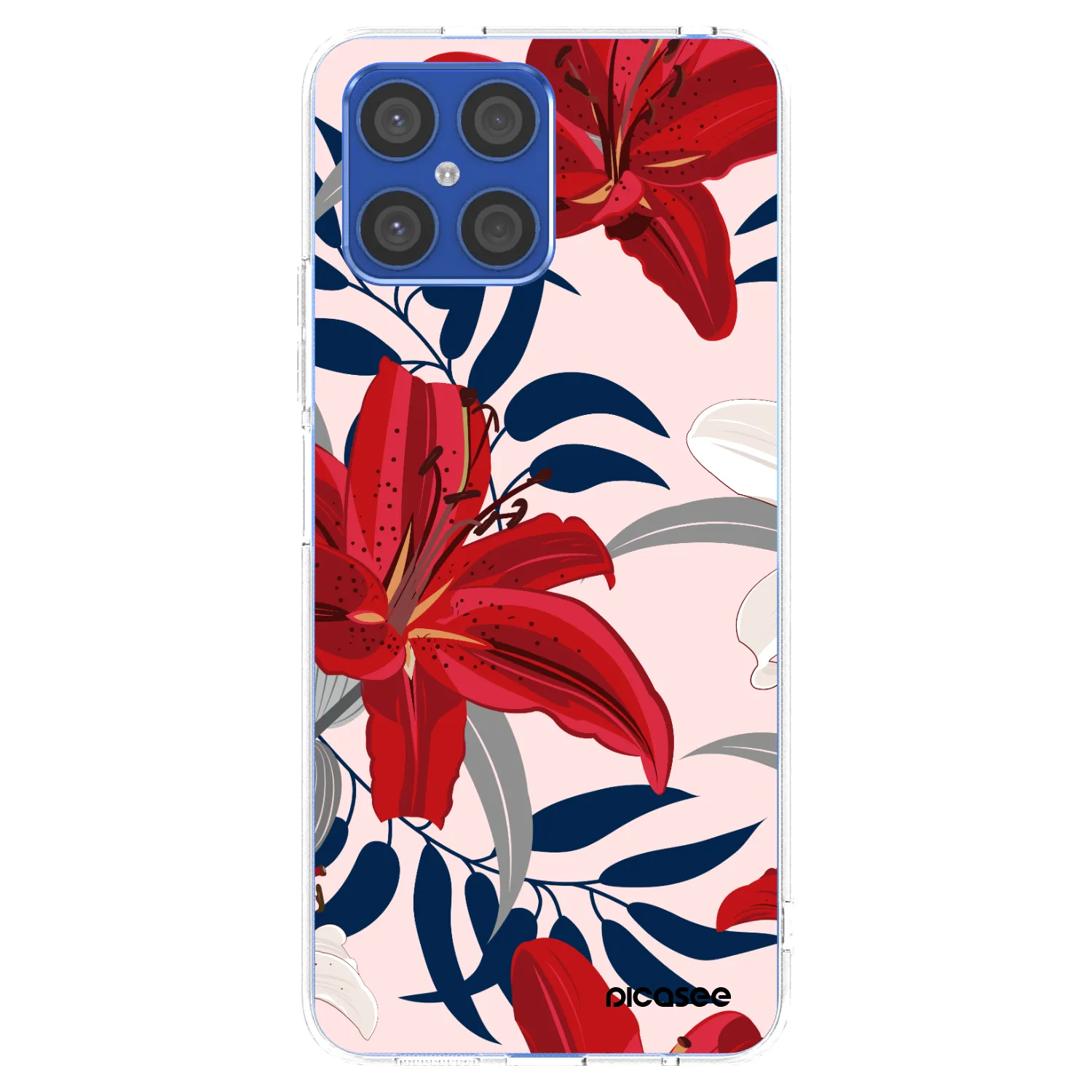 Picasee Honor X8 4G Hülle - Transparentes Silikon - Red Lily