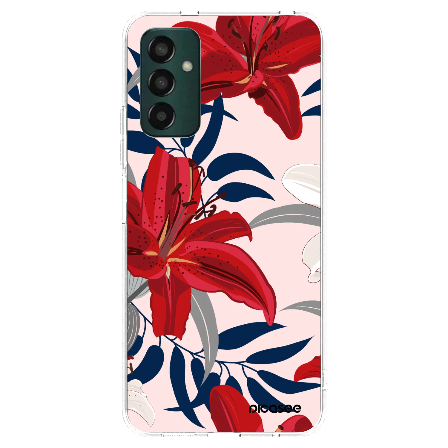 Picasee Samsung Galaxy M13 M135F Hülle - Transparentes Silikon - Red Lily