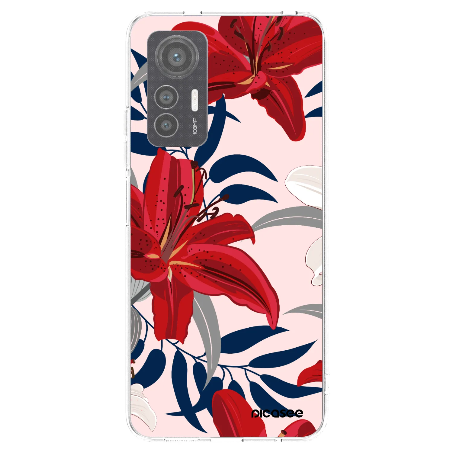 Picasee Xiaomi 12 Lite Hülle - Transparentes Silikon - Red Lily