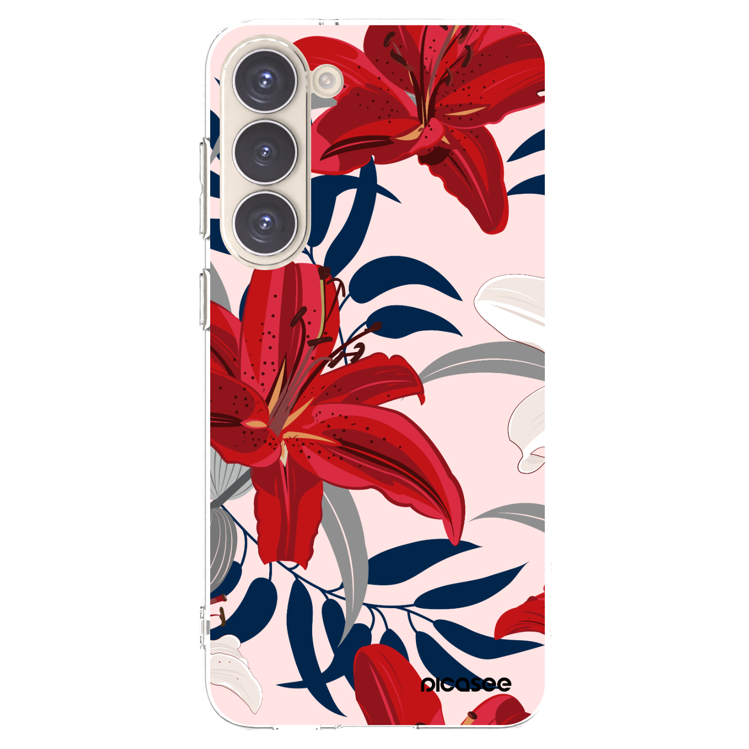 Picasee Samsung Galaxy S23+ 5G Hülle - Transparentes Silikon - Red Lily
