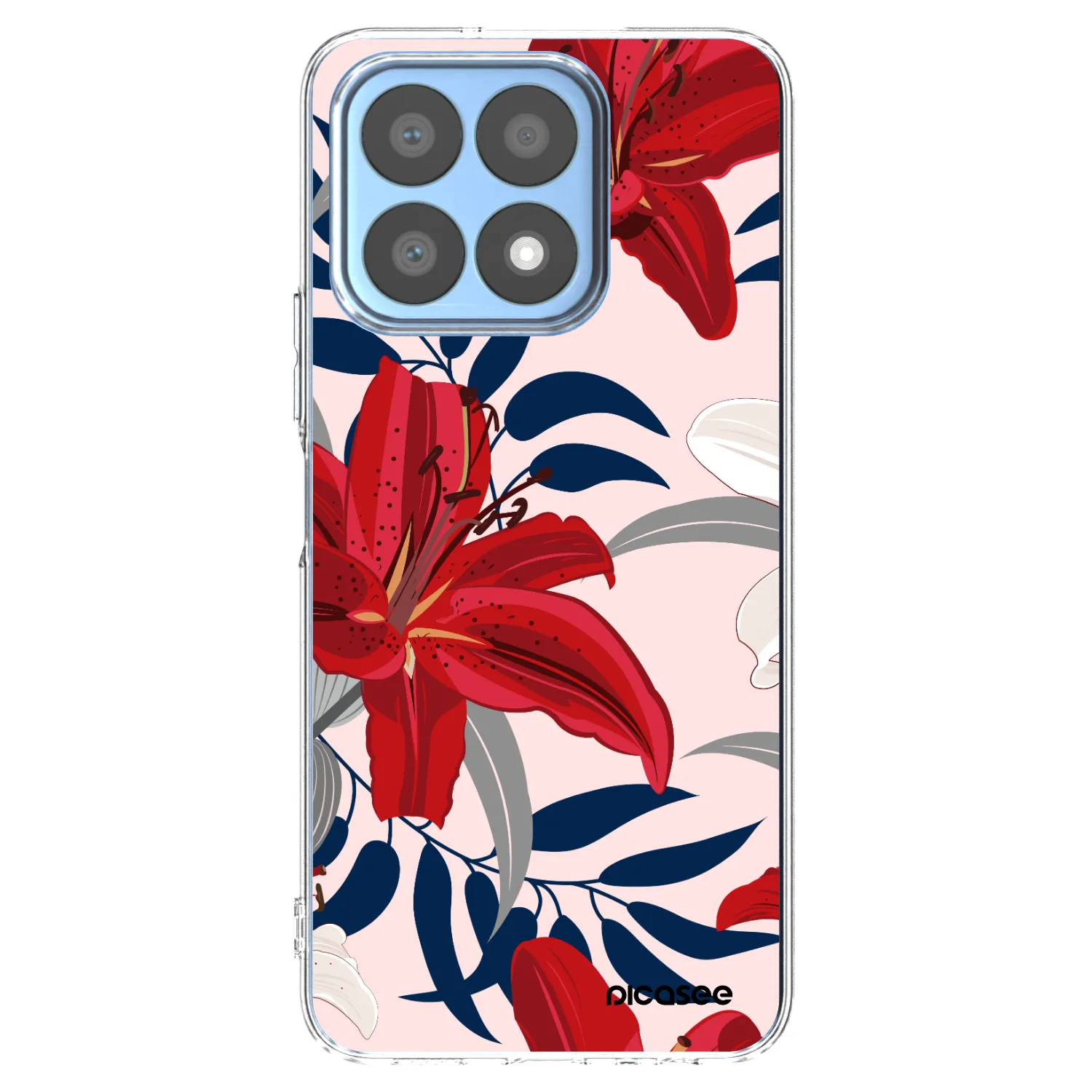 Picasee Honor X8a Hülle - Transparentes Silikon - Red Lily
