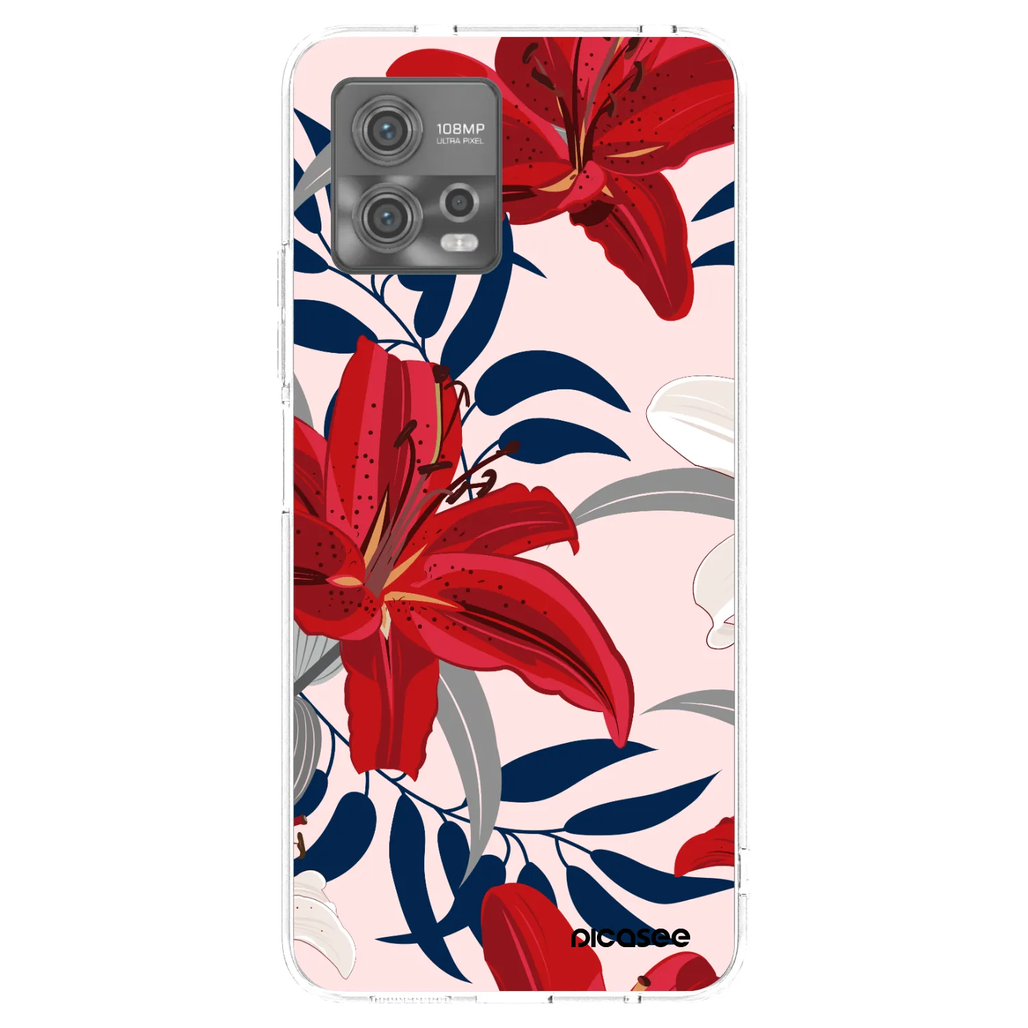 Picasee Motorola Moto G72 Hülle - Transparentes Silikon - Red Lily