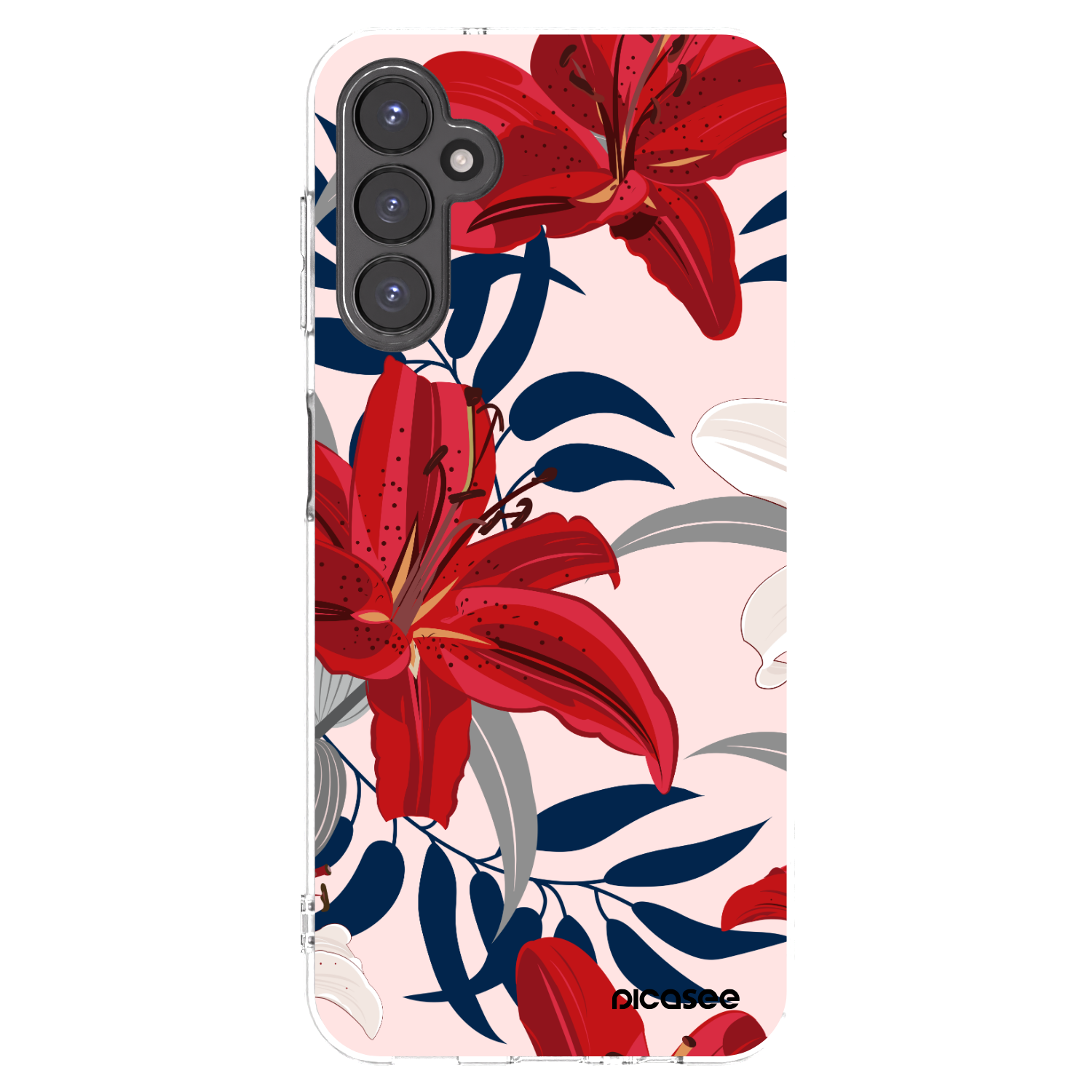 Picasee Samsung Galaxy A14 4G A145R Hülle - Transparentes Silikon - Red Lily