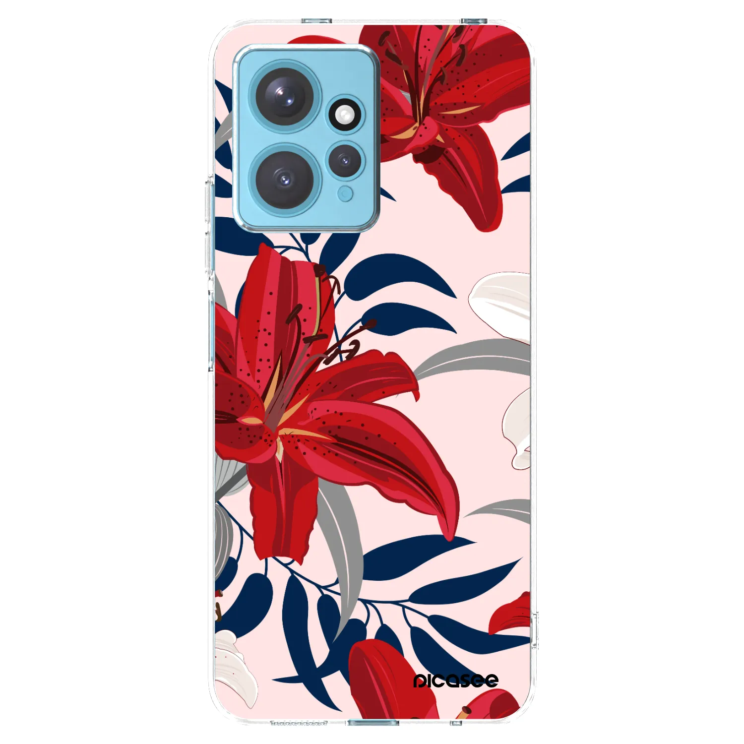 Picasee Xiaomi Redmi Note 12 4G Hülle - Transparentes Silikon - Red Lily