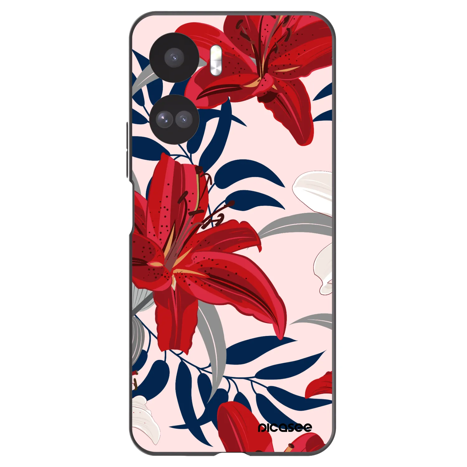 Picasee Honor 90 Lite 5G Hülle - Schwarzes Silikon - Red Lily