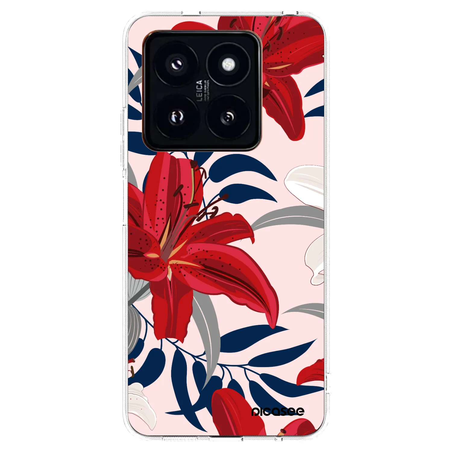 Picasee Xiaomi 14 Pro Hülle - Transparentes Silikon - Red Lily