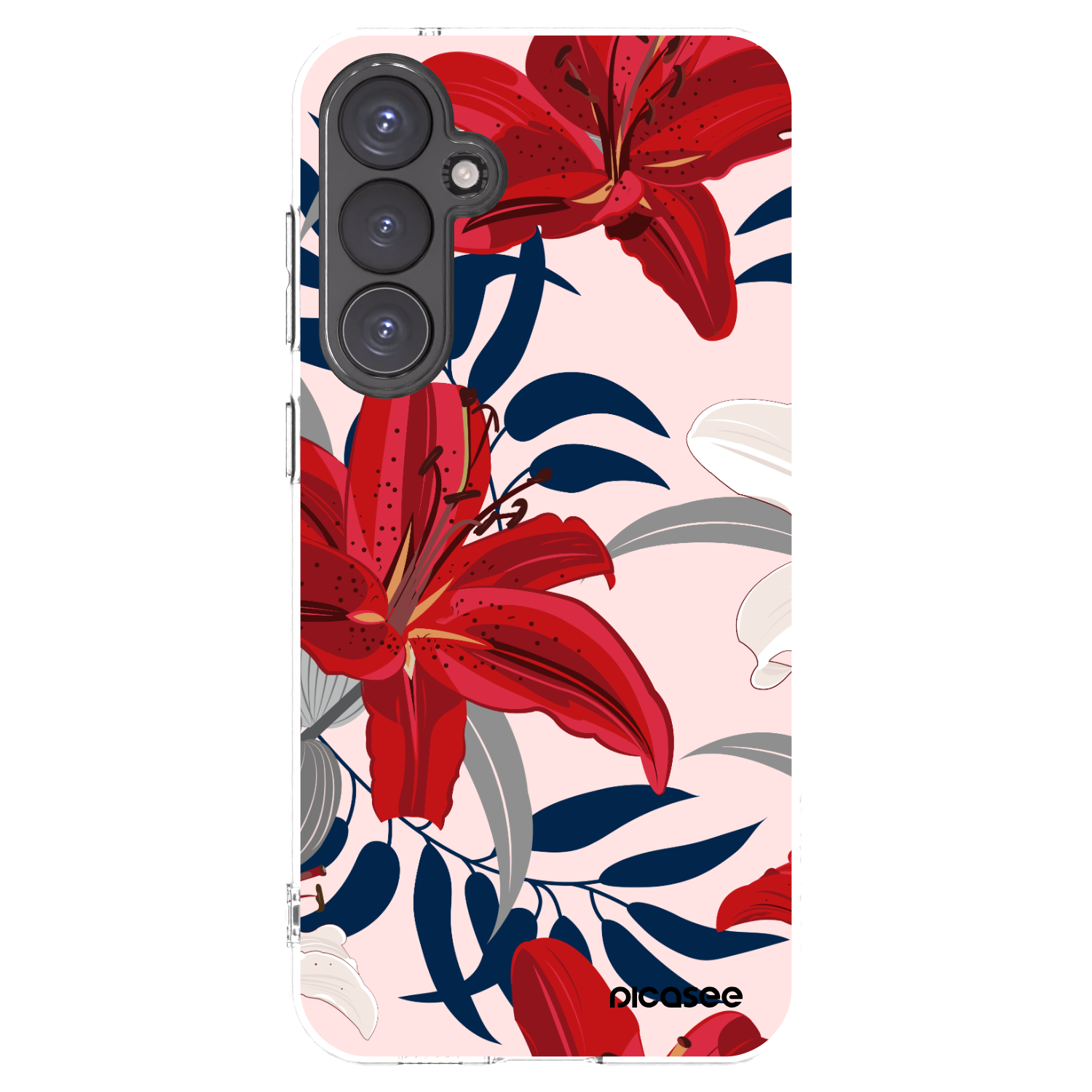 Picasee Samsung Galaxy S23 FE S711B Hülle - Transparentes Silikon - Red Lily