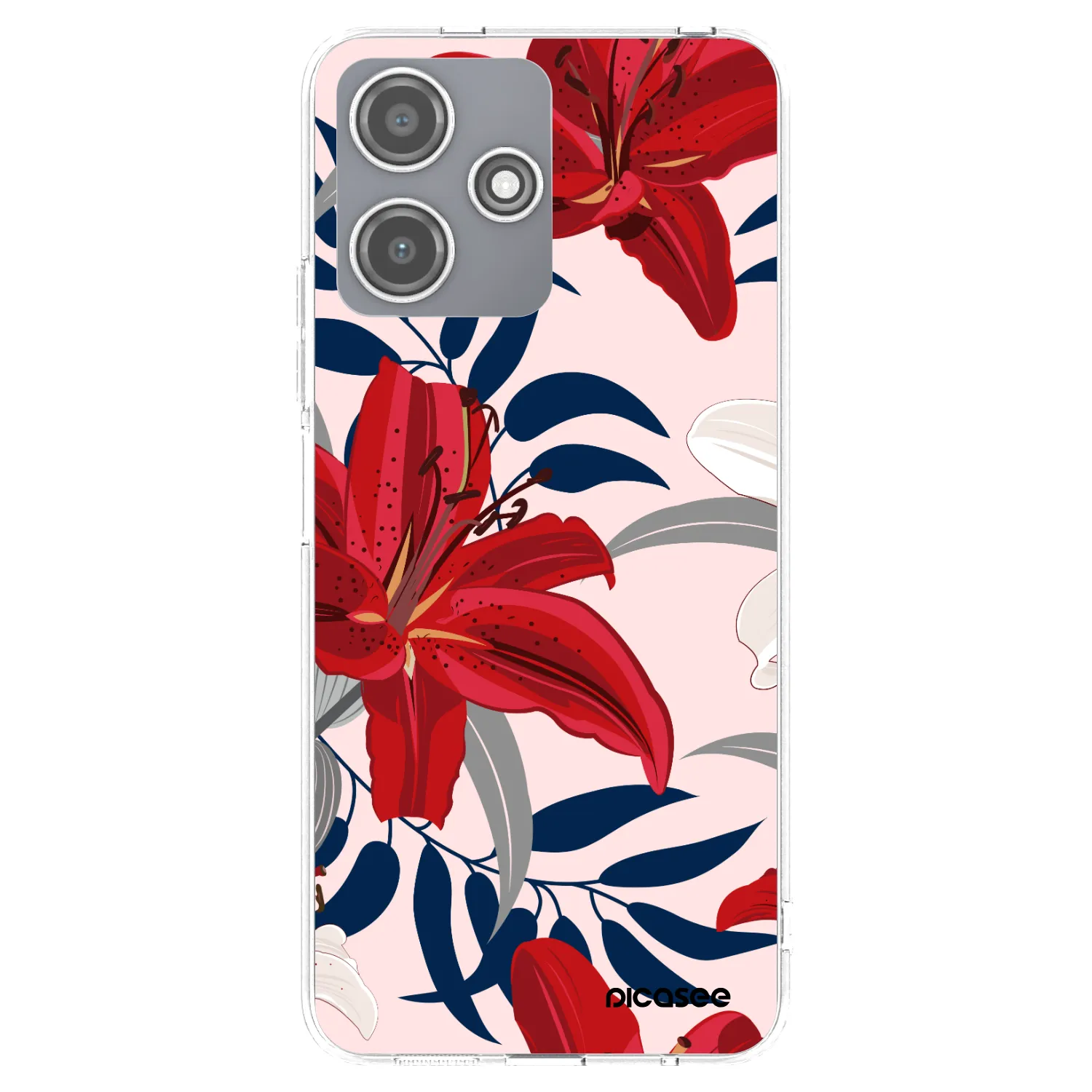 Picasee Xiaomi Redmi 12 5G Hülle - Transparentes Silikon - Red Lily