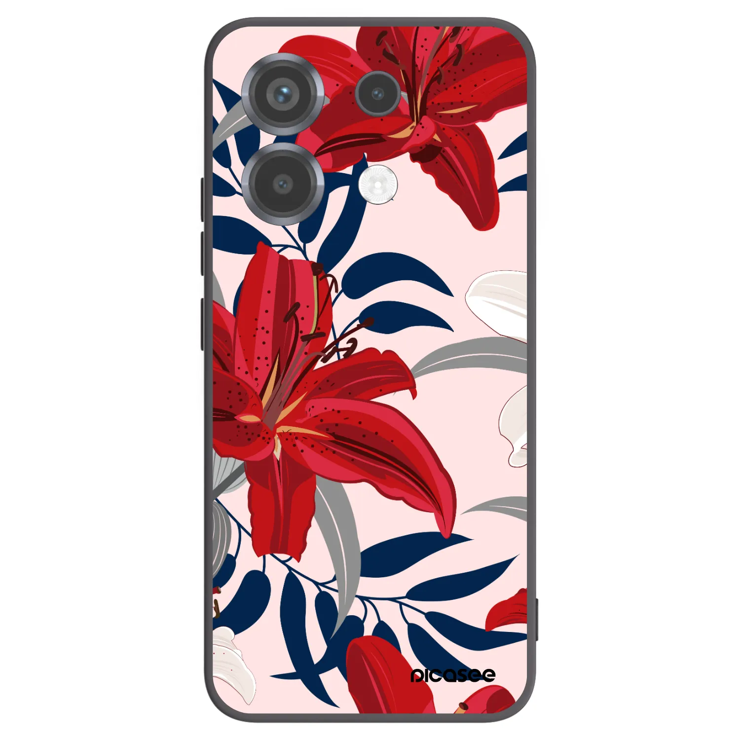 Picasee Xiaomi Poco X6 Hülle - Schwarzes Silikon - Red Lily