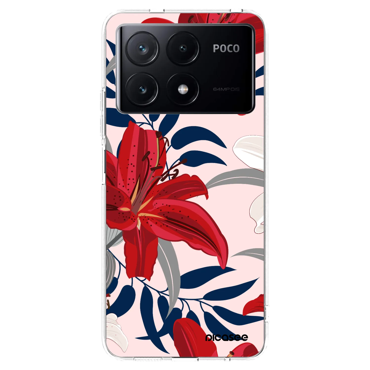 Picasee Xiaomi Poco X6 Pro Hülle - Transparentes Silikon - Red Lily