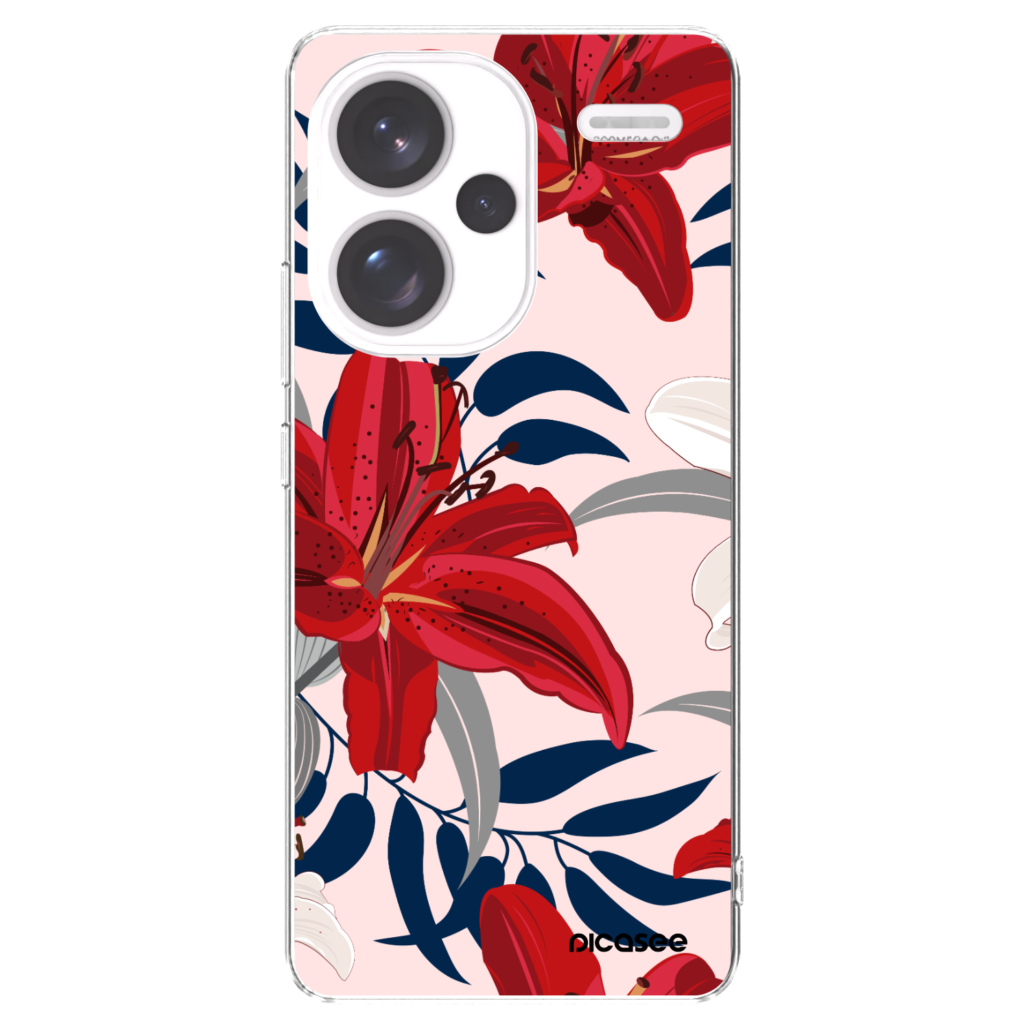 Picasee Xiaomi Redmi Note 13 Pro+ 5G Hülle - Transparentes Silikon - Red Lily