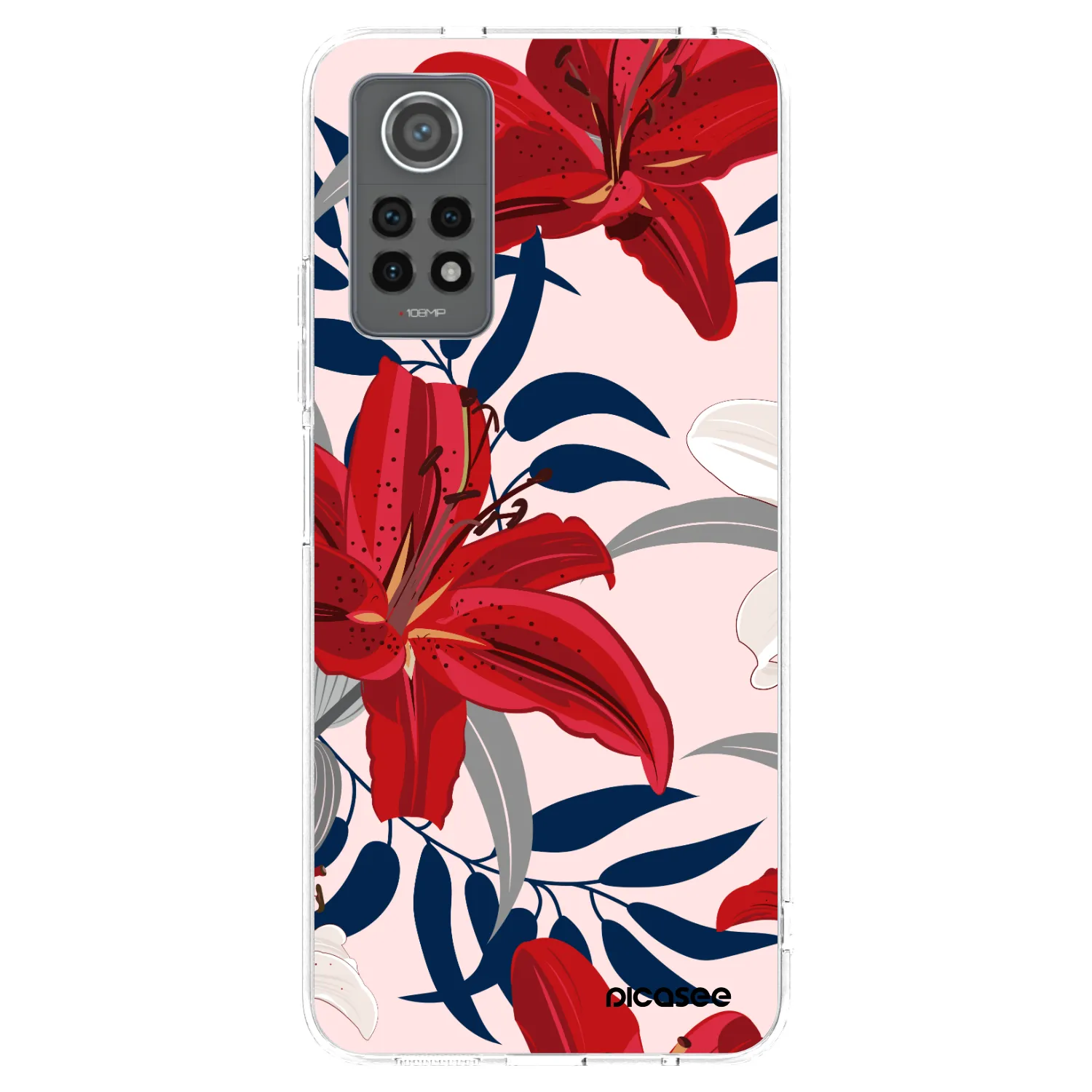 Picasee Xiaomi Redmi Note 12 Pro 4G Hülle - Transparentes Silikon - Red Lily