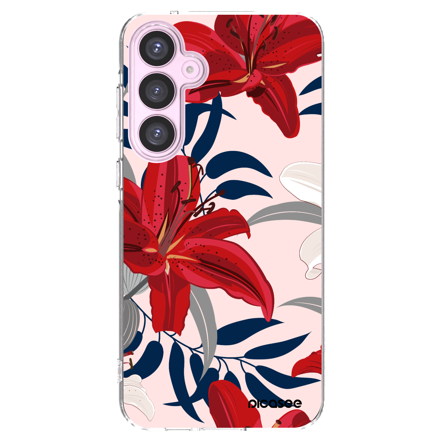 Picasee Samsung Galaxy A55 5G A556B Hülle - Transparentes Silikon - Red Lily
