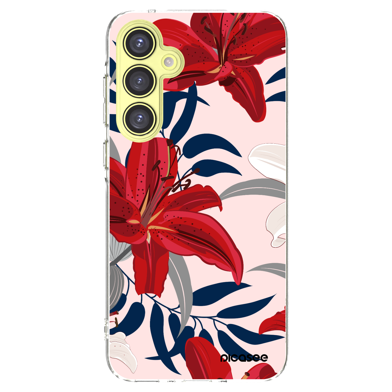 Picasee Samsung Galaxy A35 5G A356B Hülle - Transparentes Silikon - Red Lily