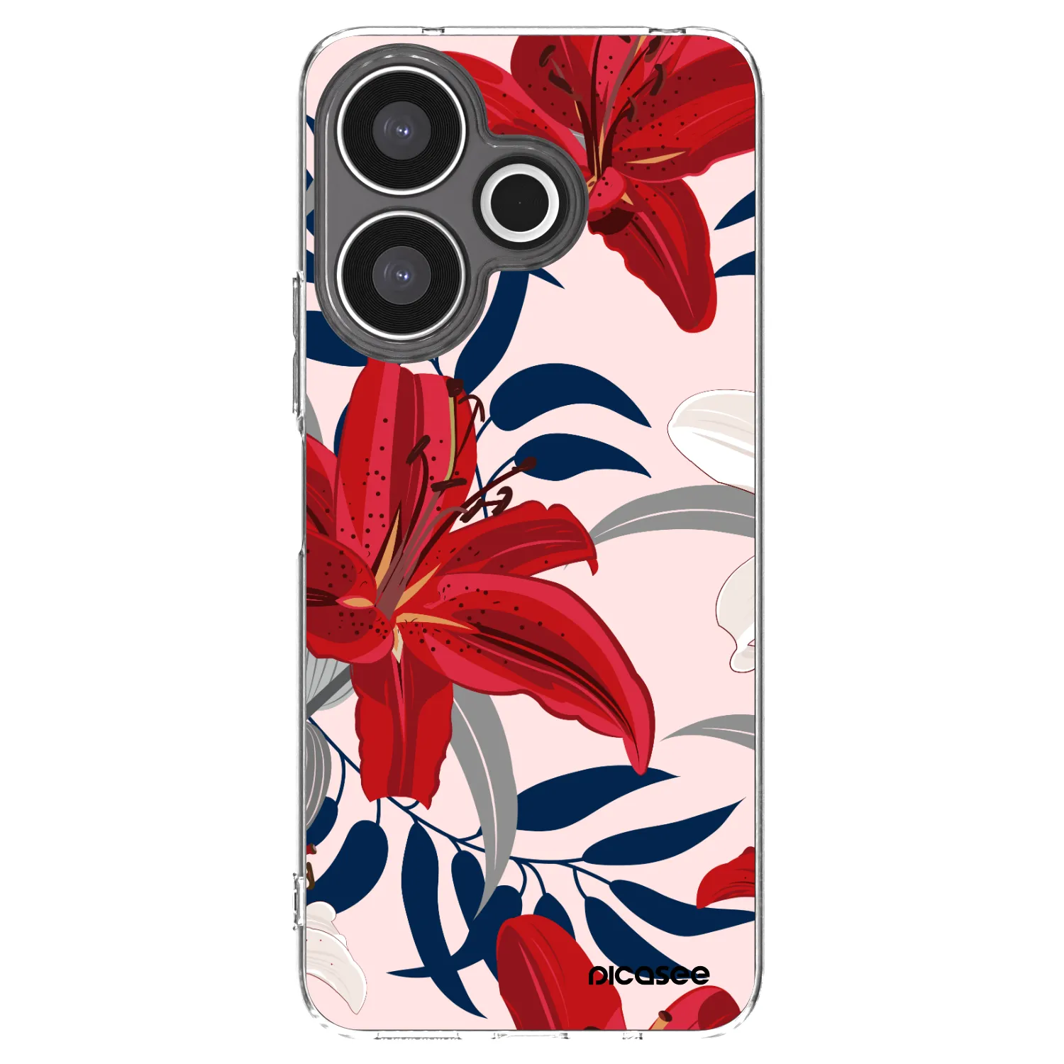 Picasee Xiaomi Redmi 13 4G Hülle - Transparentes Silikon - Red Lily