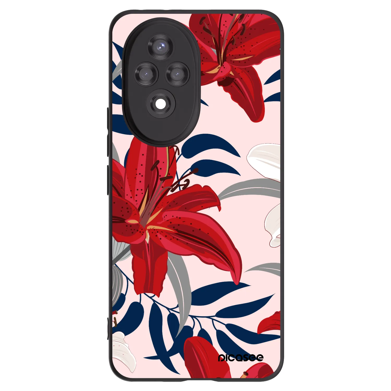 Picasee Honor 200 Pro 5G Hülle - Schwarzes Silikon - Red Lily